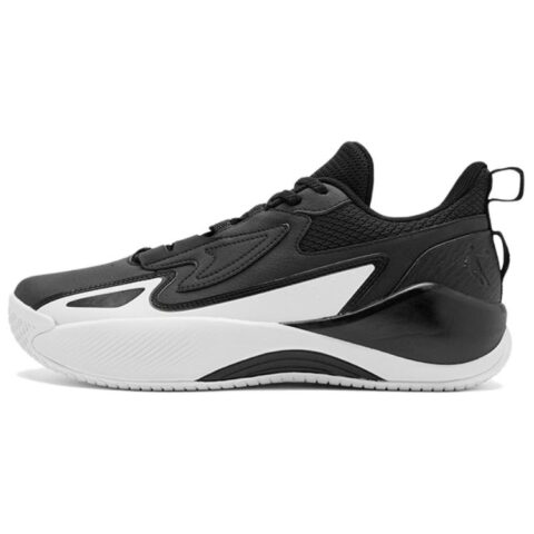 QIAODAN Slip Resistant Abrasion Resistant Low top Cushioning Basketball Shoes Men’s Black White