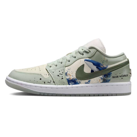 Jordan Air Jordan 1 Vintage Basketball Shoes Women’s Low Top White/Green