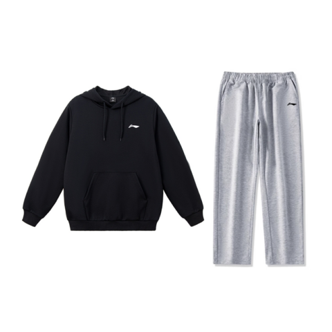 Li Ning Casual Sportswear Unisex Black+Light Heather Gray
