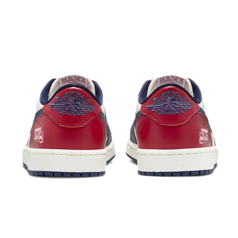 Jordan Air Jordan 1 Slip Resistant Abrasion Resistant Low top Vintage Basketball Shoes Men’s White