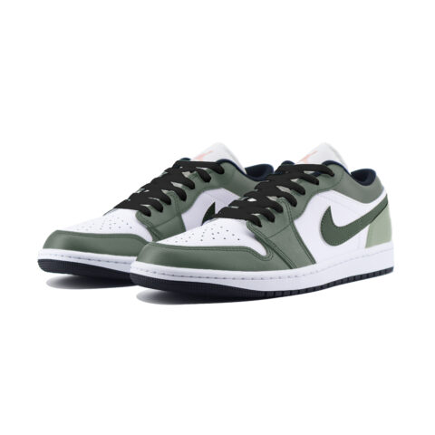 Jordan Air Jordan 1 Abrasion Resistant Low top Vintage Basketball Shoes Unisex White Green