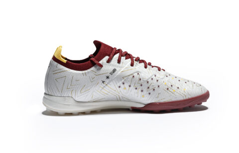 KELME Lightning 3.0 TF Turf Slip Resistant Abrasion Resistant Soccer Shoes Unisex White Gold