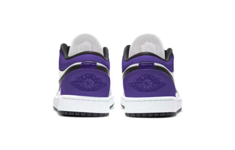 Jordan Air Jordan 1 Dark Reddish Purple Abrasion Resistant Low top Vintage Basketball Shoes Unisex Black Purple