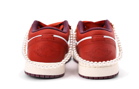 Jordan Air Jordan 1 Slip Resistant Coverage Abrasion Resistant Low top Vintage Basketball Shoes Women’s True Red
