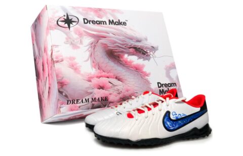 Nike Tiempo Legend 10 TF Turf Artificial Turf Slip Resistant Abrasion Resistant Soccer Shoes Men’s White Blue Red