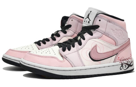 Jordan Air Jordan 1 Abrasion Resistant Abrasion Resistant Mid top Vintage Basketball Shoes Women’s Love Pink