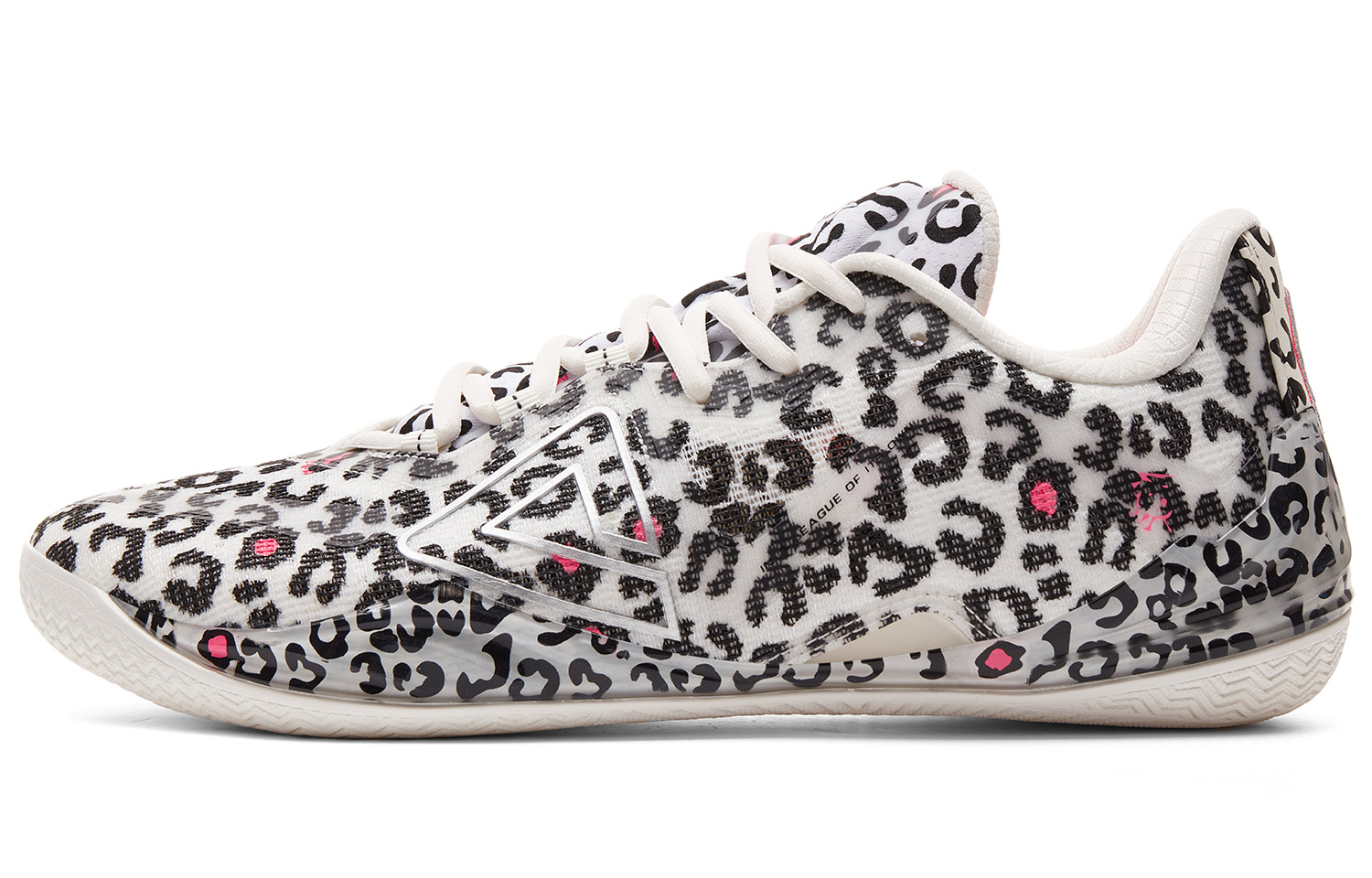 PEAK Wushuang Basketball Shoes Men’s Low Top White Black Pink