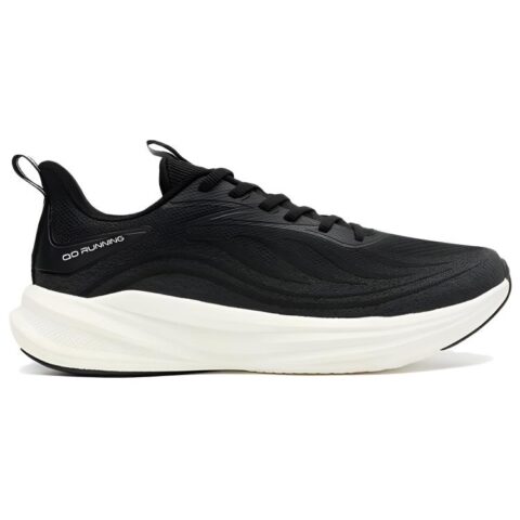 QIAODAN Fashion Trend Cushioning Abrasion Resistant Breathable Low top Casual Running Shoes Men’s Black White