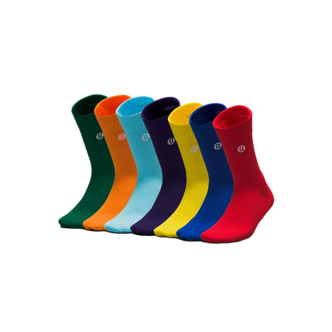 Lululemon Daily Stride Crew Socks Men’s 7 Pack Rainbow
