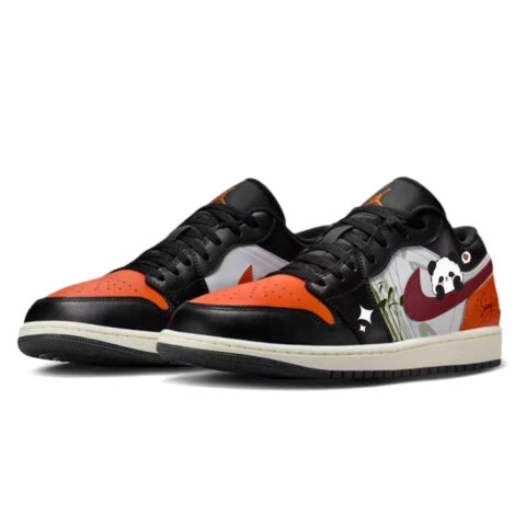 Jordan Air Jordan 1 Cushioning Abrasion Resistant Breathable Low top Vintage Basketball Shoes Unisex White Black