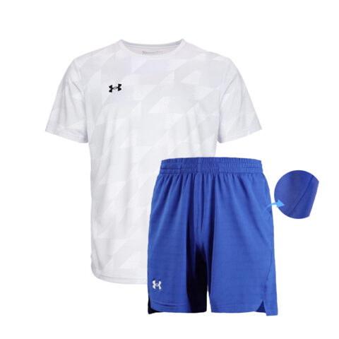 White Top+Blue Shorts