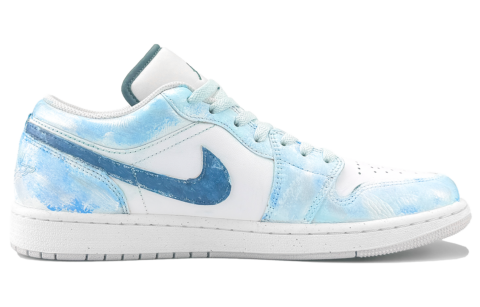 Jordan Air Jordan 1 Abrasion Resistant Abrasion Resistant Low top Vintage Basketball Shoes Unisex Sky Blue