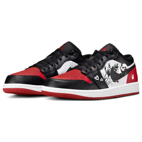 Jordan Air Jordan 1 Slip Resistant Abrasion Resistant Low top Vintage Basketball Shoes Men’s Black White