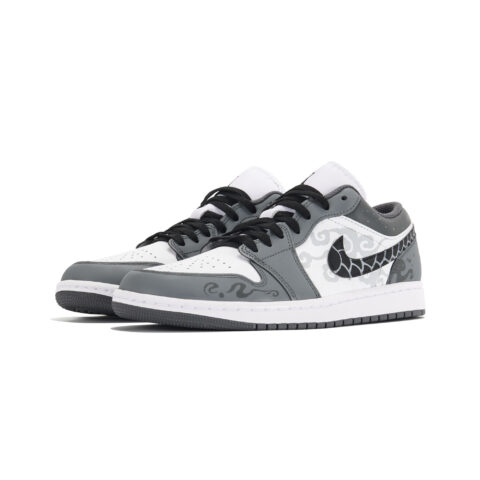 Jordan Air Jordan 1 Abrasion Resistant Abrasion Resistant Low top Vintage Basketball Shoes Unisex Gray White