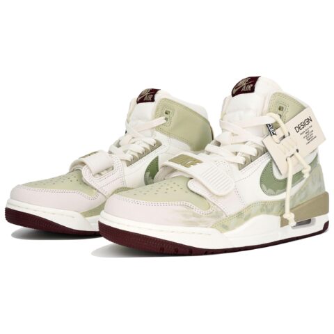 Jordan Legacy 312 Slip Resistant Abrasion Resistant High top Vintage Basketball Shoes Men’s White Green