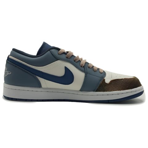 Jordan Air Jordan 1 Leather Abrasion Resistant Low top Vintage Basketball Shoes Men’s Wheat Blue
