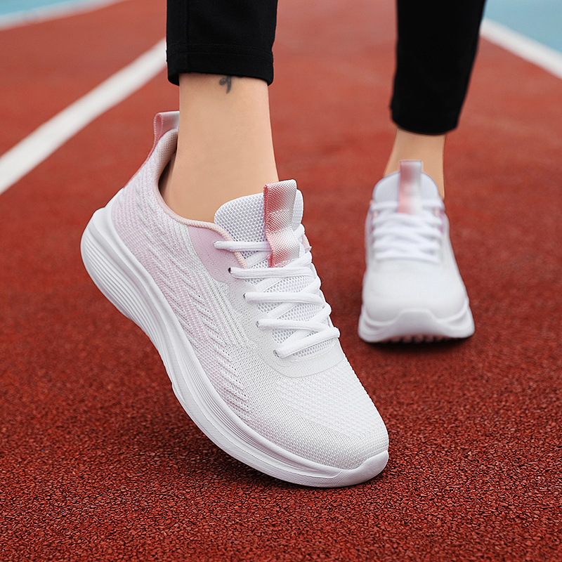 BIANSULONG Cushioning, Wear Resistant Low top Casual Running Shoes Women’s White Pink