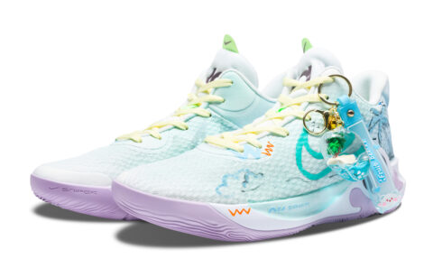 Nike KD Trey 5 X Slip Resistant Abrasion Resistant Mid top Vintage Basketball Shoes Unisex Blue Green