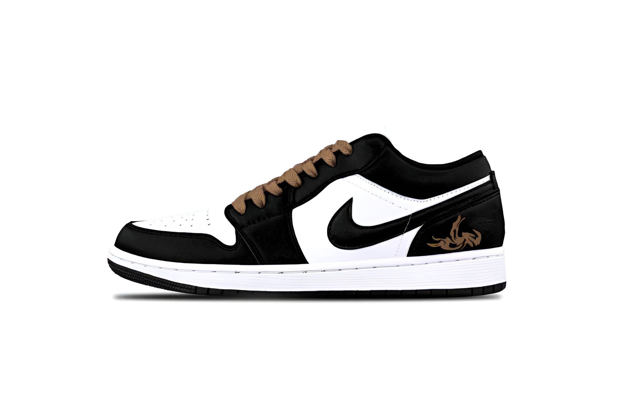 Jordan Air Jordan 1 Vintage Basketball Shoes Unisex Low Top Black/White