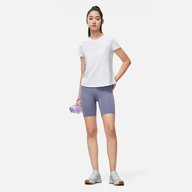 Li Ning Fitness Series Sports Shorts Women’s Black Gray Purple