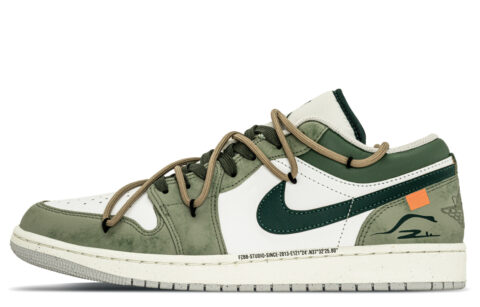 Jordan Air Jordan 1 Abrasion Resistant Abrasion Resistant Low top Vintage Basketball Shoes Men’s Green White