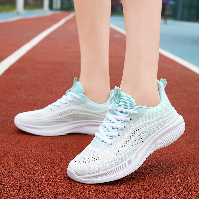 RUIKE Cushioning Breathable Lightweight Low top Casual Running Shoes Women’s White Green