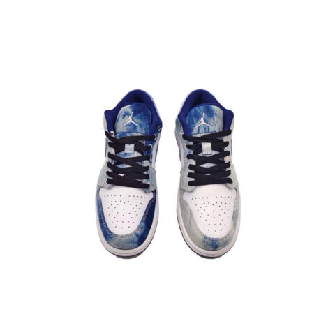 Jordan Air Jordan 1 Infinity Abrasion Resistant Low top Vintage Basketball Shoes Men’s White Blue