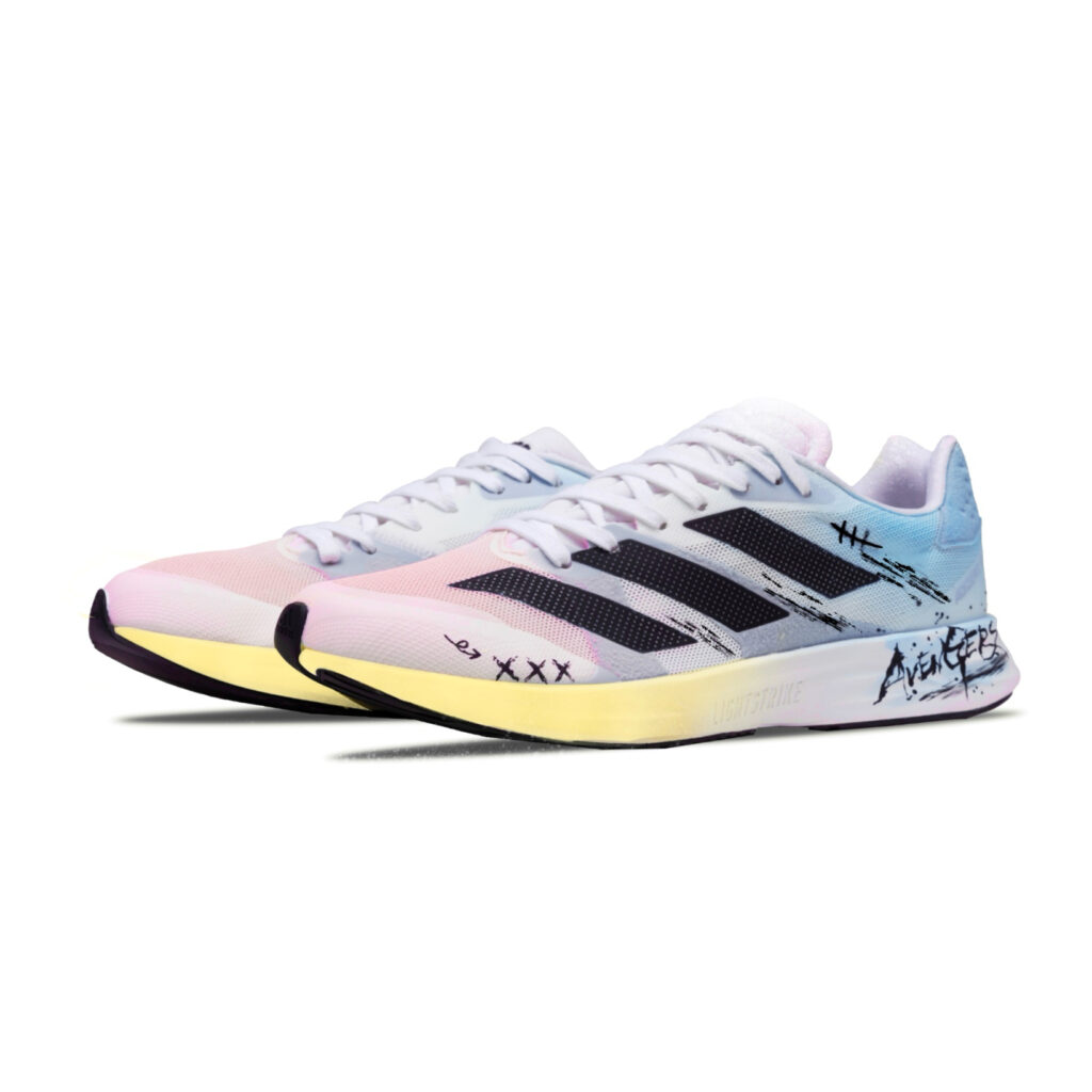 Adidas Adizero RC 4 Abrasion Resistant, Breathable, And Quick Dry Low top Running Shoes Men’s Pink Blue