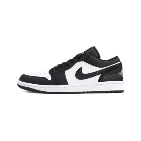 Jordan Air Jordan 1 Slip Resistant Abrasion Resistant Low top Vintage Basketball Shoes Unisex Black