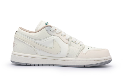 Jordan Air Jordan 1 Camellia Language Abrasion Resistant Low top Vintage Basketball Shoes Women’s White
