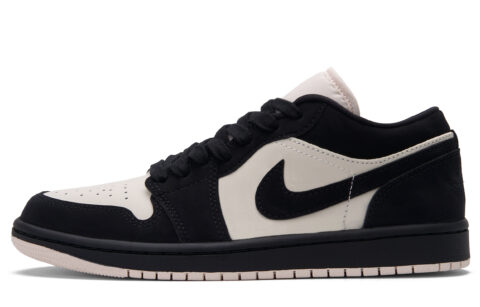 Jordan Air Jordan 1 Low top Vintage Basketball Shoes Unisex Black Pink