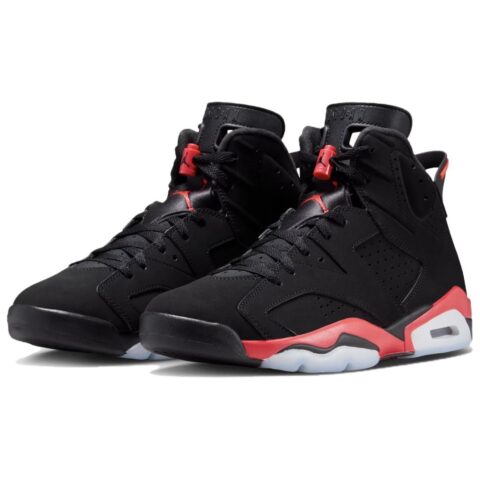 Jordan Air Jordan 6 High top Vintage Basketball Shoes Unisex Black Red