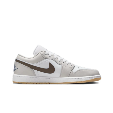 Jordan Air Jordan 1 Slip Resistant Abrasion Resistant Low top Vintage Basketball Shoes Unisex White Brown