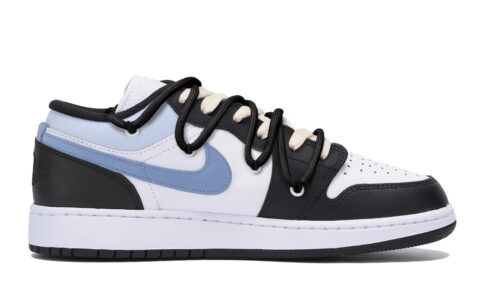 Jordan Air Jordan 1 Abrasion Resistant Slip Resistant Low top Vintage Basketball Shoes Men’s Black Blue