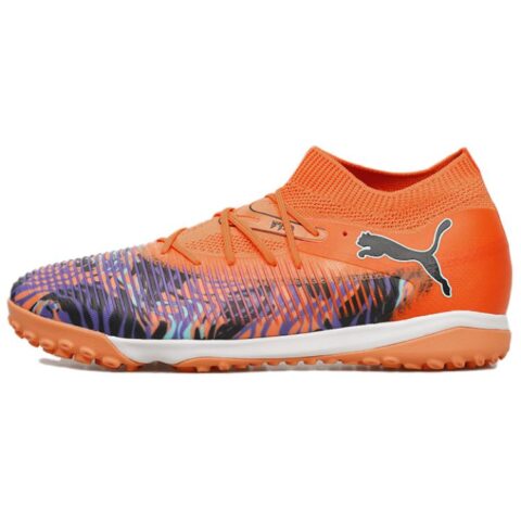 PUMA FUTURE 8 TT Turf Artificial Turf Fabric Abrasion Resistant Coverage Soccer Shoes Men’s Orange Black