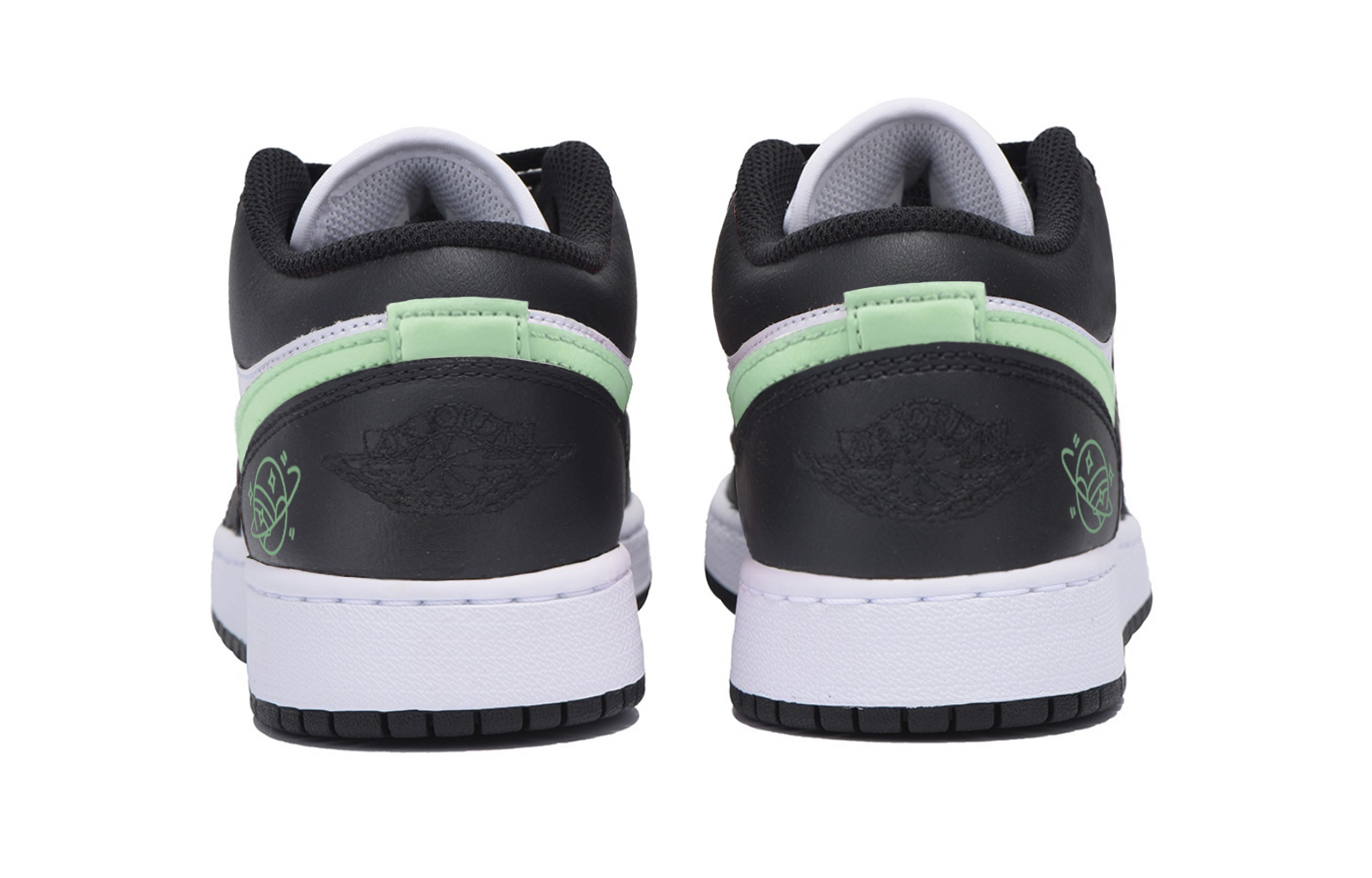 Jordan Air Jordan 1 Slip Resistant Abrasion Resistant Low top Vintage Basketball Shoes Men’s Black Green