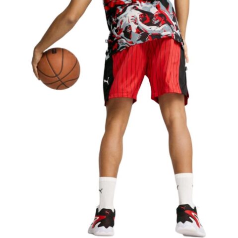 PUMA Basketball Shorts Men’s Red Black 01