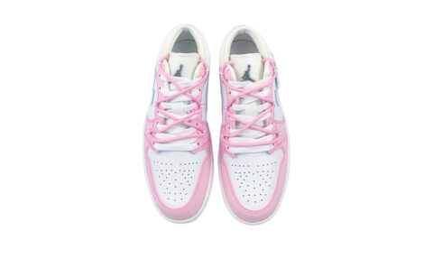 Jordan Air Jordan 1 Abrasion Resistant Slip Resistant Low top Vintage Basketball Shoes Women’s White Pink