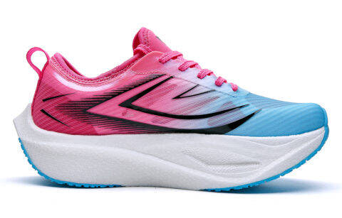 VOIT Cushioning Slip Resistant Low top Carbon Plate Marathon Running Shoes Unisex Blue Rose Red