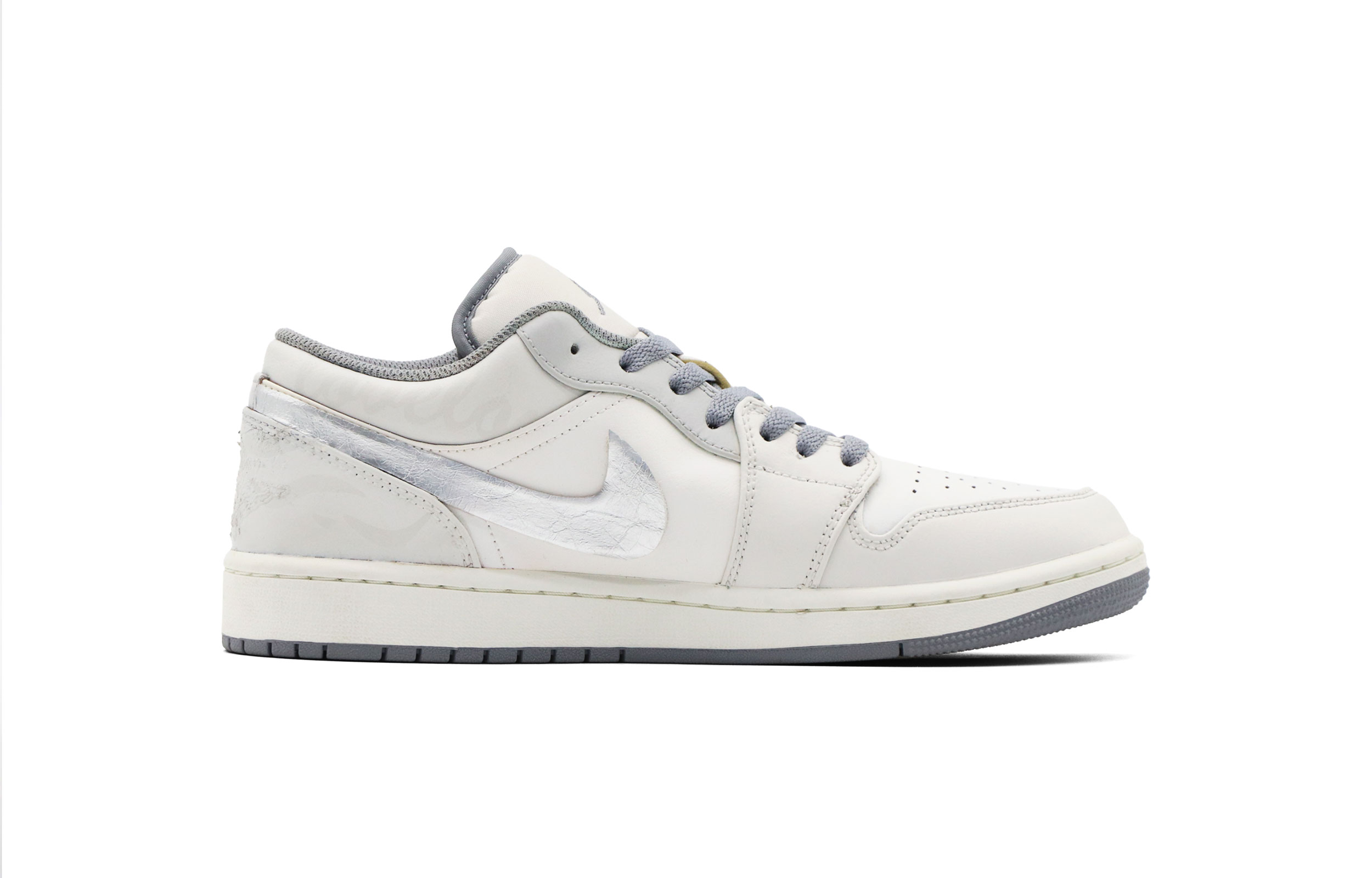 Jordan Air Jordan 1 Ice Blue Maris Sal Leather Low top Vintage Basketball Shoes Men’s White Silver Gray