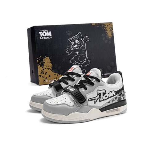TALKING TOM Vintage Basketball Shoes Unisex Low Top Beige Yellow Orange/White/Gray Black