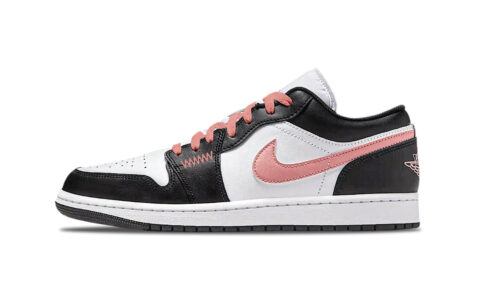 Jordan Air Jordan 1 Balance Low top Vintage Basketball Shoes Unisex Black Pink