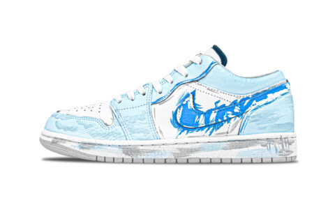 Jordan Air Jordan 1 Low top Vintage Basketball Shoes Men’s Glacier Blue