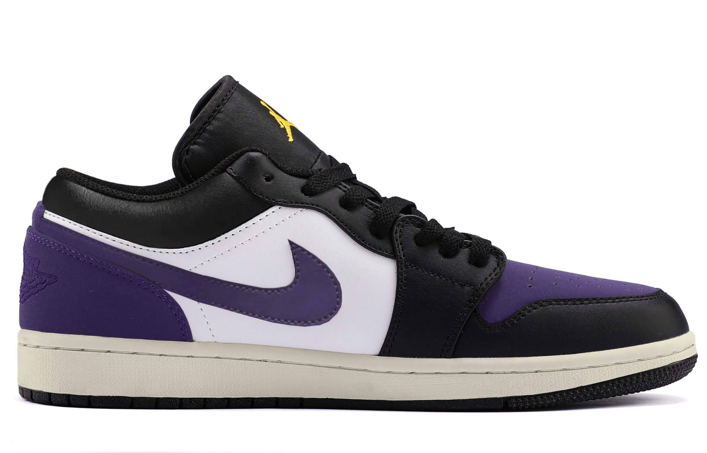 Jordan Air Jordan 1 Abrasion Resistant Abrasion Resistant Low top Vintage Basketball Shoes Unisex Black Purple