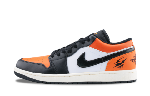 Jordan Air Jordan 1 Vintage Basketball Shoes Unisex Low Top Black/White/Orange