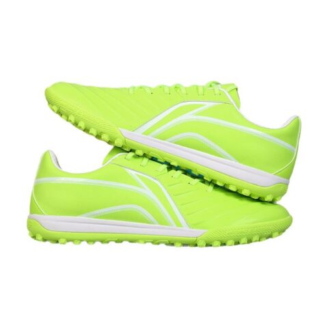 Li Ning Brocade TF Turf Artificial Ground, Indoor Slip Resistant Abrasion Resistant Soccer Shoes Men’s Neon Green