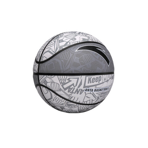 Anta Rubber Basketball Trendy Toy All Over Print Gray Size 7/5 Size Training Competition Unisex China Mainland Version