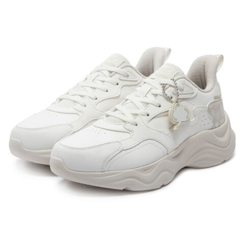 361° Linglong Collection Slip Resistant Abrasion Resistant Low top Running Shoes Women’s White Beige