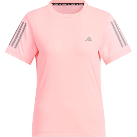 Adidas Own The Run Running T Shirt Women's Neon Pink/Dark Silver Gray