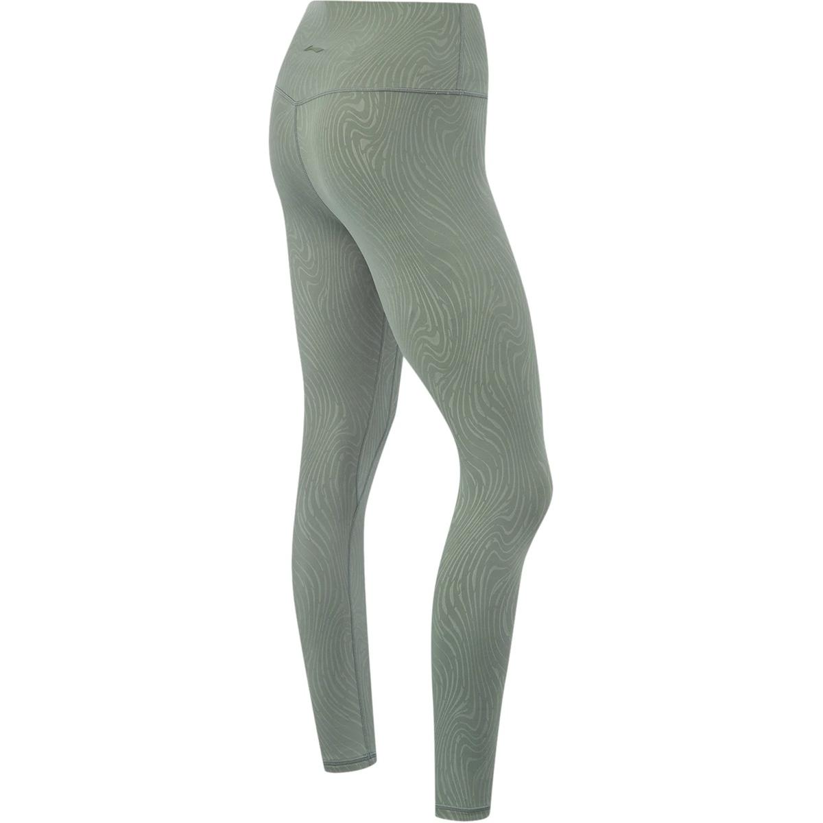 Li Ning Fitness Series Sports Pants Women’s Gray Green Embossed